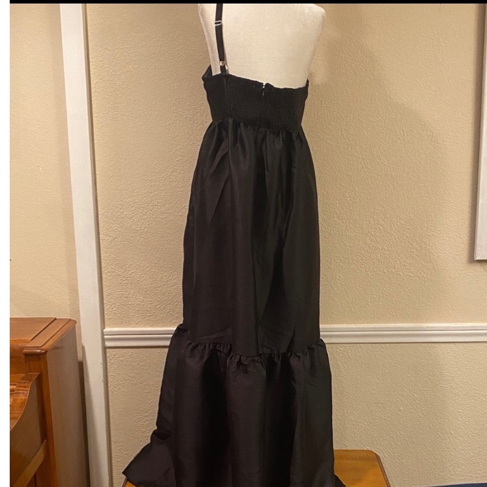 Petal & Pup Bettina Black One Shoulder Bow Maxi Dress Size M Bump Friendly - Picture 3 of 11